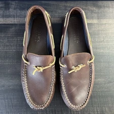 Sperry Top Siders Mens 10M Driving Loafers Shoes Brown Leather Rawhide Accent