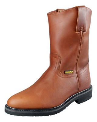 Men's Establo Work Boots Genuine Leather Shedron Color Western Cowboy Pull On - Foto 2