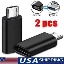 2 pcs USB Type C Female to Micro USB Male Adapter Converter Data Connector USB-C
