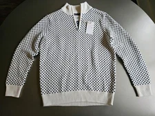 Long Warf Supply Co Edgartown Seawell Quarter Zip Cream Sweater Size Medium