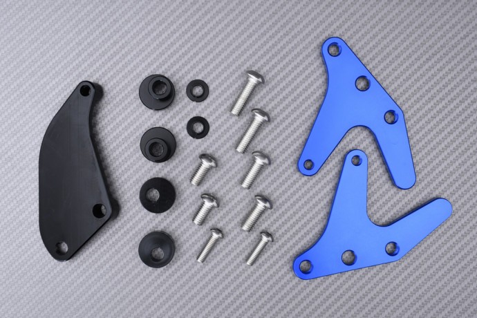 Soportes de diabolos bleu levage sécurisé arrière Yamaha YZF R7 2021-2025