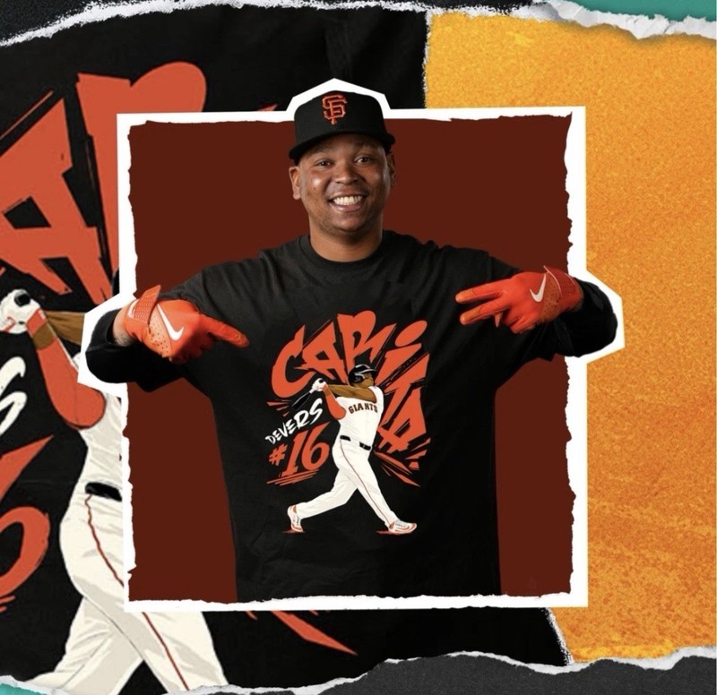 San Francisco SF Giants #16 Rafael Devers T-Shirt #16 SGA 9/27/25 Size XL New