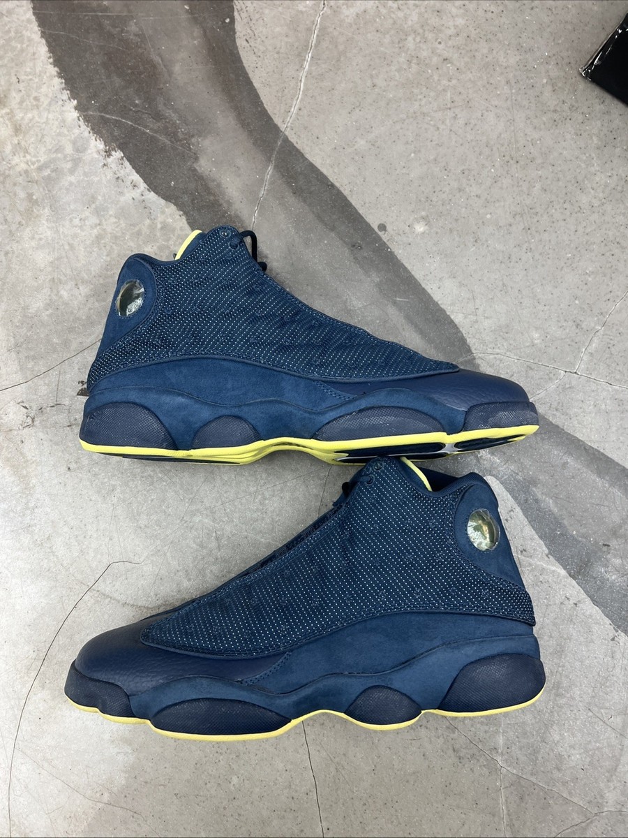 jordan 13 navy blue and yellow