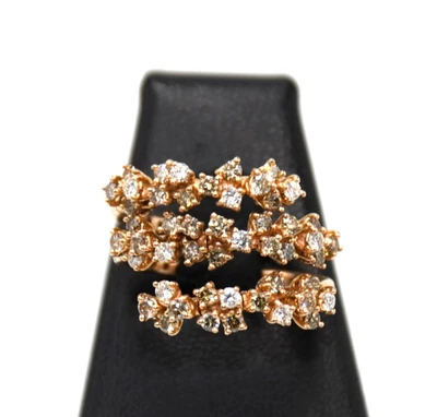 Anillo Damiani Mimosa original reacondicionado con diamantes de oro rosa 18k - Imagen 1 de 4