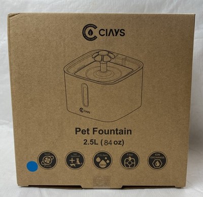 Ciays 2.5L Automatic Pet Water Fountain, Cat/Dog Water Drinking Dispenser Bowl