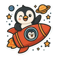 Funny Penguin Cartoon Car Sticker 9x9cm - Funny Animal Sticker for Car