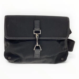 Sac taille toile GUCCI GG noir authentique femme D:2,36” H:5,12” L:7,09” 4726