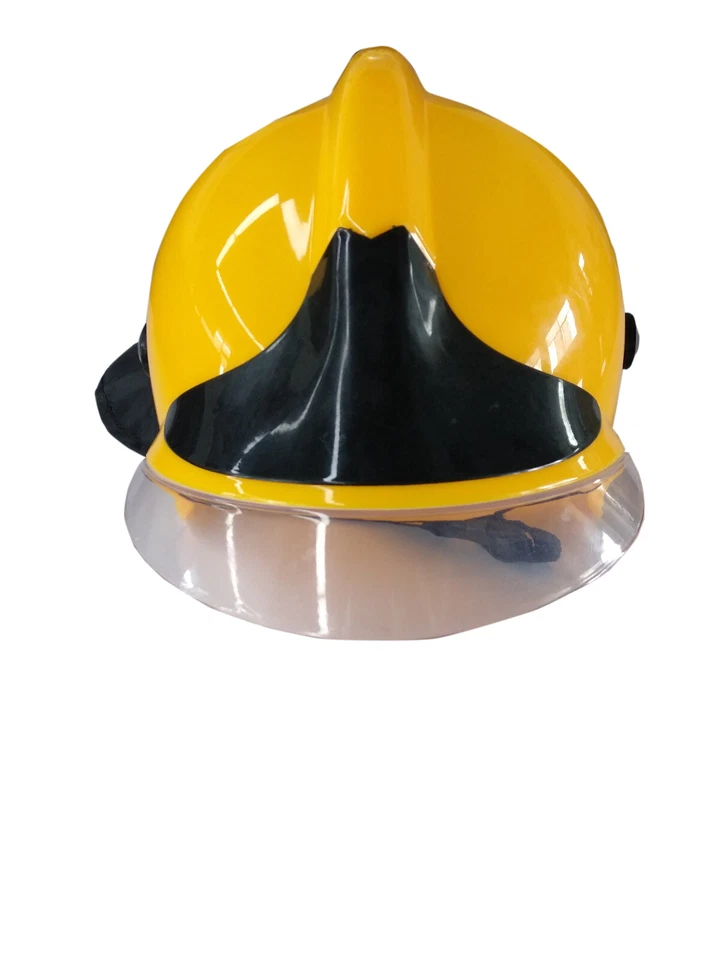 Feuerwehrhelm Kinder Helm neue Version gelb Visier verstellbar Nackentuch - Bild 2 von 4