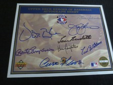 Upper Deck Autograph Sheet Curt Flood/Vida Blue/Richardson +