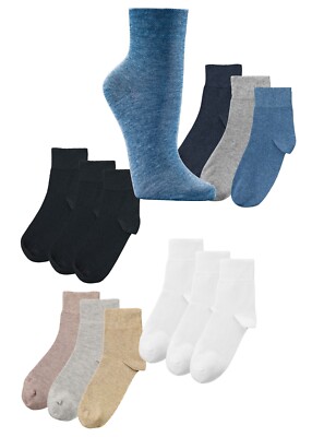 3 Paar Diabetiker - Wellness Socken ohne Gummidruck Pique Bund verkürzter Schaft