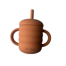 Baby Silicone Sippy Cup Training Cup w/ Handle  Spout Lid Toddler Straw Cup 5oz