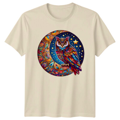 Celestial Owl On Moon Magic Graphic T-Shirt