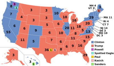 2016 US PRESIDENT ELECTION ELECTORAL COLLEGE MAP POSTER PICTURE PHOTO PRINT 6477