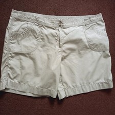 M S Sandstone Cotton 4 Pockets Roll Up Shorts Size 24