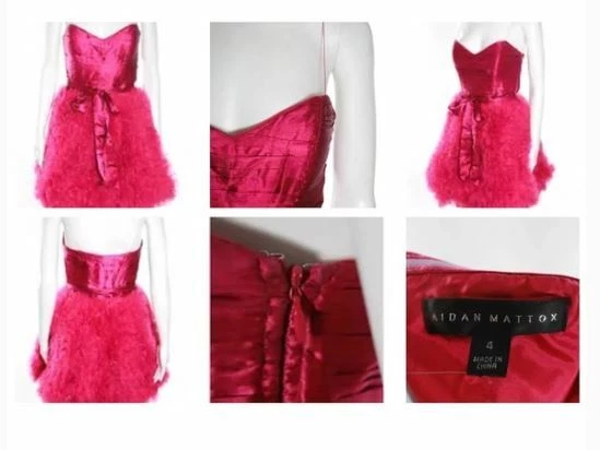 Vestido Aidan Mattox Rosa Seda Tul Satinado Talla 4 Foto 2 de 3