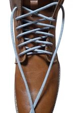 2 Pair Round 4mm thick Heavy Duty Smoke Grey boot shoelaces shoestrings *NEW*