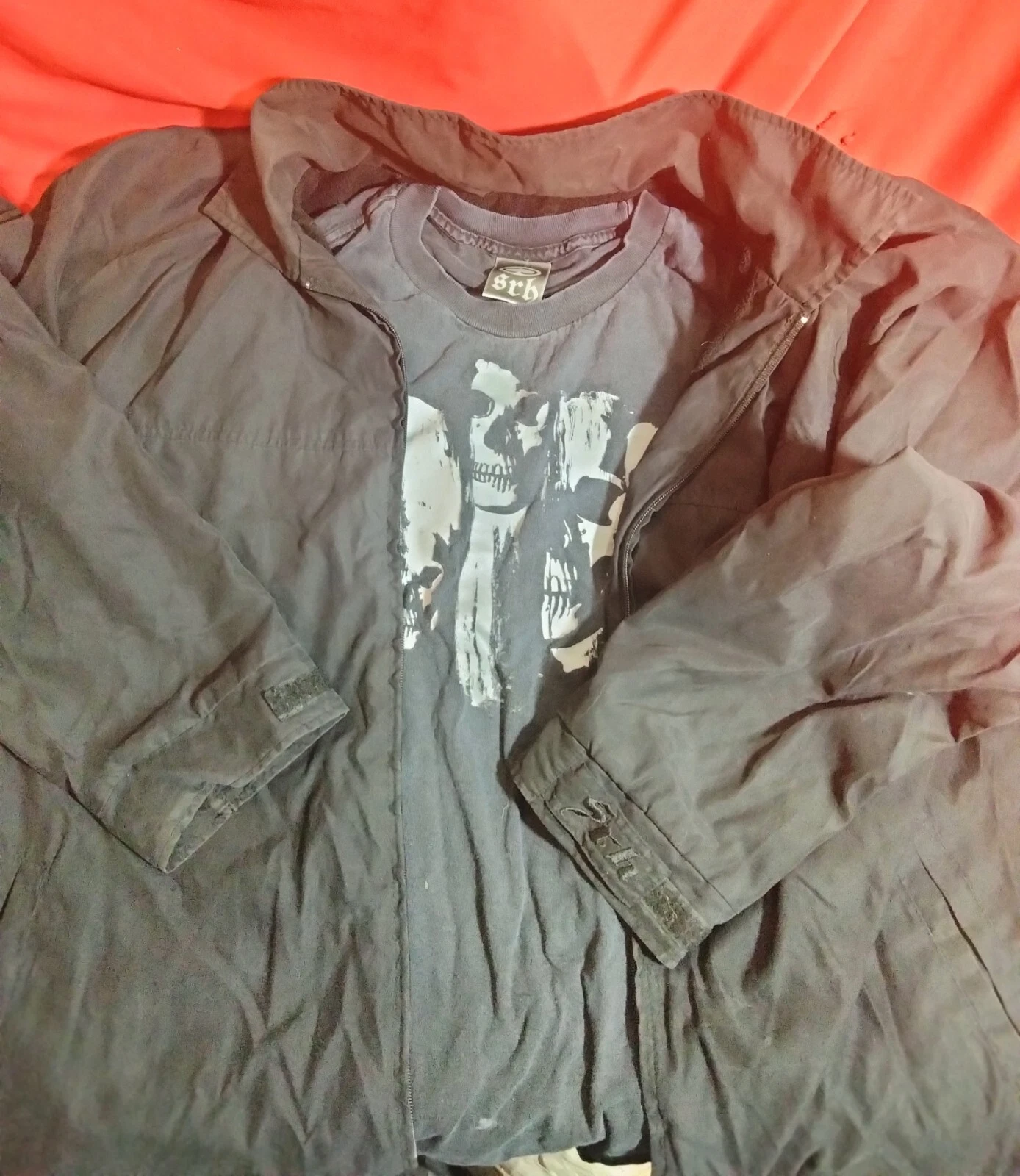 UNDERCOVER SRH Abbigliamento KmK Giacca Tshirt Teschio XL Cerniera Rotta Tasca Segreta Skater Nero