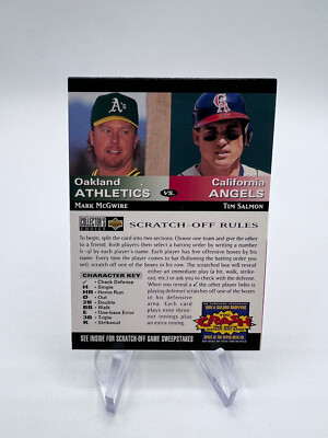 1994 UD Collectors Choice Scratch-Offs Mark McGwire/Tim Salmon Athletics/Angels