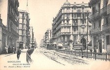 BR103150 Barcelona calle de balmes tranvía antiguo españa