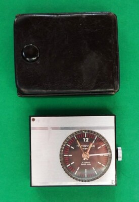 Vintage Mini Swiss Travel Alarm clock with original case 17 Jewel