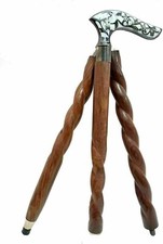 NEW SOLID ANTIQUE SOLID BRASS HANDLE WOODEN WALKING STICK CANE VINTAGE DESIGNER