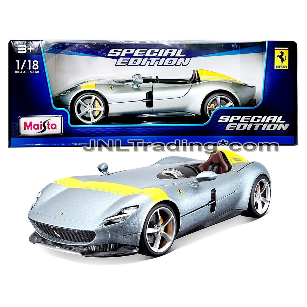Maisto Special Edition 1:18 Scale Die Cast Car Silver FERRARI