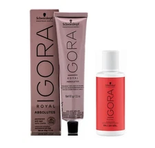 (2 PACK) Schwarzkopf Igora Absolutes Color + 20 vol Developer,2 oz (CHOOSE ONE)