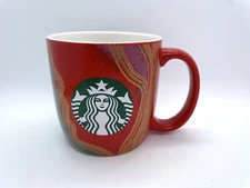 STARBUCKS 2021 Red Watercolor Holiday Christmas 18 Oz Coffee Mug Hot Cocoa