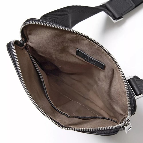 HUGO BOSS Morval_S All Leather Zip Env_O Bag 50517985 Black - Picture 6 of 10