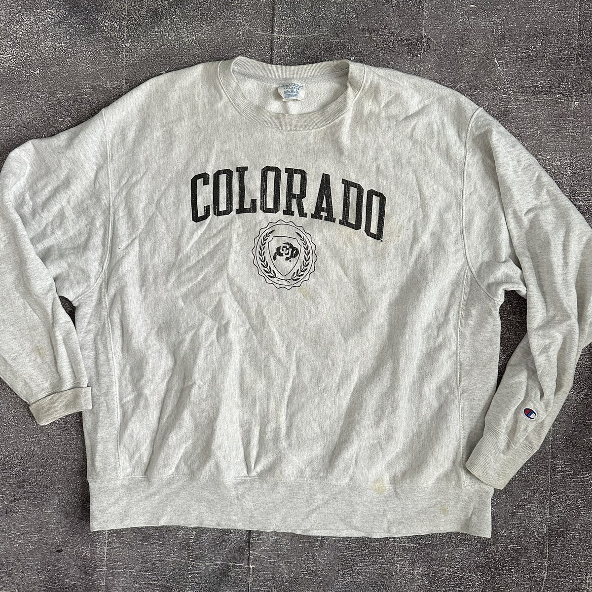 Men's Champion Reverse Weave Colorado Buffaloes CU Buffs Crewneck  Sweatshirt 2XL