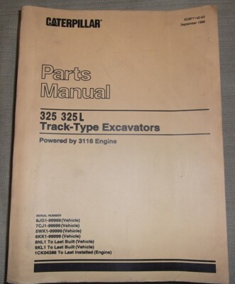 CAT CATERPILLAR 325 325L EXCAVATOR PARTS MANUAL S/N 8JG 5WK 6KK