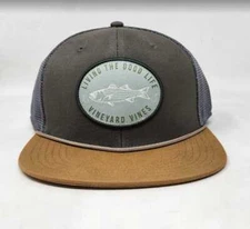 New men's Vineyard Vines Living the Good Life bass fish flat brim trucker hat