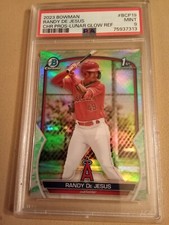 2023 Bowman Chrome Prospects Randy De Jesus LUNAR GLOW REFRACTOR #BCP19  PSA 9