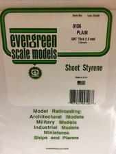 Evergreen Scale Models Styrene Sheet White 8 x 21in 20.3 x 53.3cm .060in .1 9106
