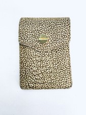 Portafoglio portasigarette Borbonese marrone modello quaglia pelle scamosciata ottone Italia