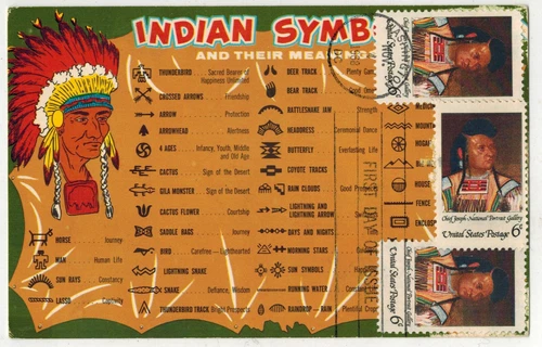 PICTURE POSTCARD FDC 1364 INDIAN SYMBOLS CHIEF JOSEPH