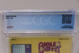 Bible Buffet 1993 Nintendo NES BB-6 Yellow Sticker Seal Sealed CGC Graded 9.4
