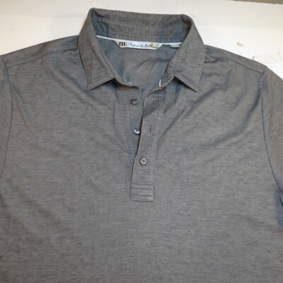 TRAVIS MATHEW Designer Classic GOLF POLO SHIRT Mens M Gray short sleeve