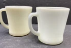 Vtg White Milk Glass Fire King Anchor Hocking Coffee/Tea Cups Mugs D Handle USA
