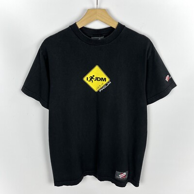 Vintage JDM Japanese Domestic Market T-Shirt Size Medium Faded Black 90 s Rare