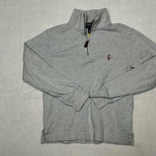 Polo Ralph Lauren Kids Gray Quarter Zip Pullover Cotton Sweater Size 8 S/P