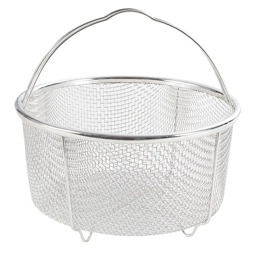 Portable Stainless Steel Frying Basket with Handle 10 Inch Kitchen Draining C...