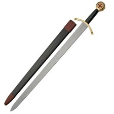 Knights Templar Sword 37" Black Wrapped Handle