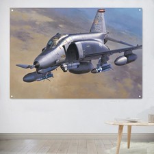 F-4G Phantom II Fighter Jet Poster Canvas Print Painting Aviation Military Flag