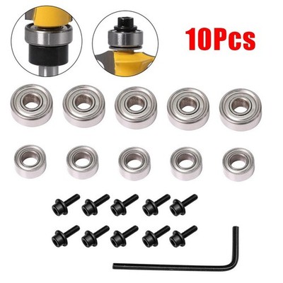 10pcs Router Bits Top-Mounted Ball Bearings Guide For Router-Bit Bearing Repair