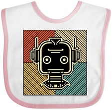 Inktastic Robotics Funny Robot Retro Baby Bib Vintage Sunset Engineering Infant