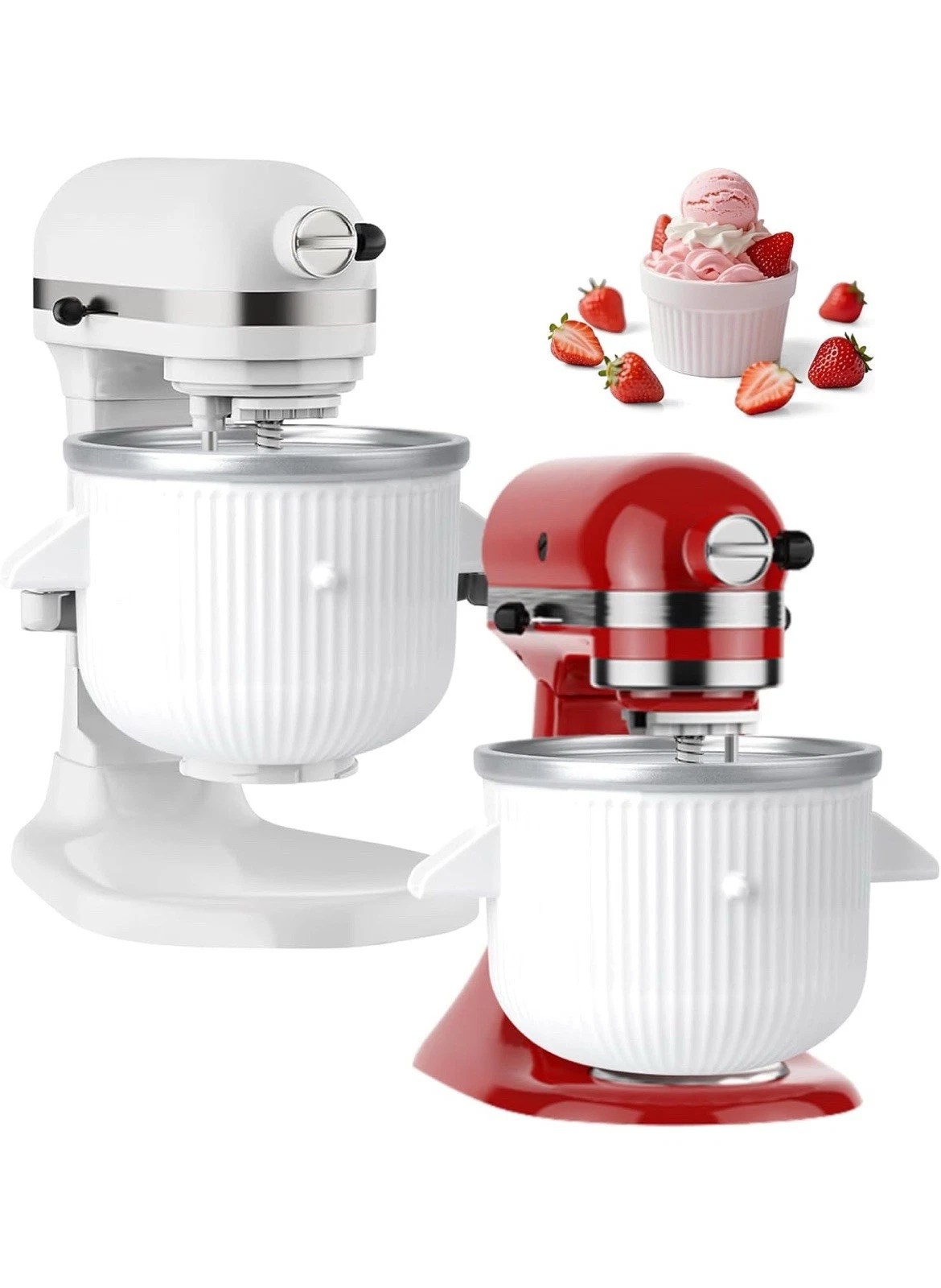 Ice Cream Attachment for KitchenAid Stand Mixer,Fit 4.5-5Qt Tilt-Head/6-7Qt Bowl