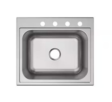 Elkay Parkway 25 in. Drop-in Single Bowl 20-Gauge Stainless Kitchen Sink Read 