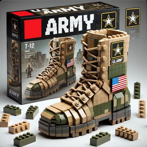 Kit Modelo Bota de Combate | Ladrillos Militares de Ingeniería de Precisión con Detalles de Engranaje - Imagen 7 de 7