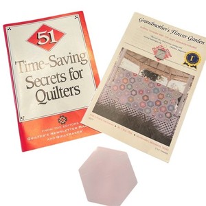 VTG Grandmother's Flower Garden Quilting Template & Quilters Book Cottagecore